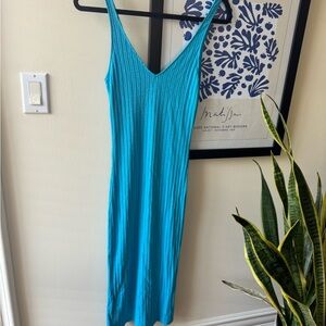Zara blue ribbed dress